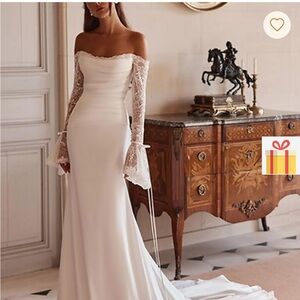 Elegant Off-Shoulder White Lace Dress